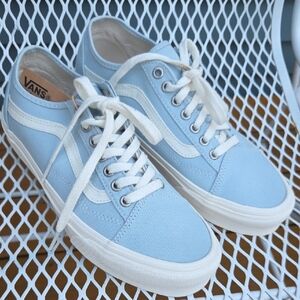 Vans Sky Blue Canvas Shoes with White Details